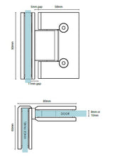 90 Degrees , Black, Frameless Shower Screen Hinge